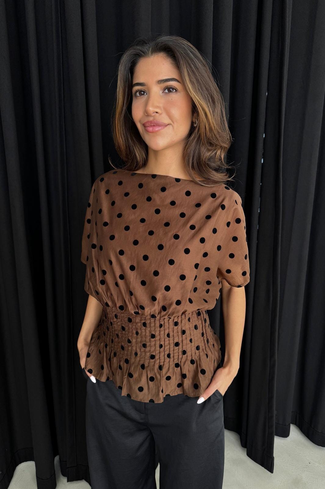 LIBERTÉ dam blus LAURA - Nougat Brown main image 1