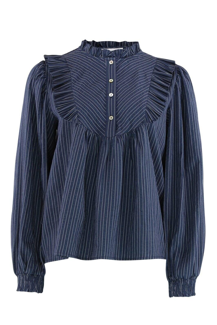 Forudbestilling - Continue - Silke Stripe - Dark Blue Stripe Bluser 