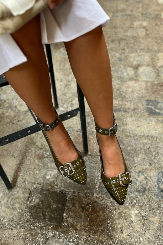 Copenhagen Shoes - Future Love Patent CS8540 - 0027 - Green Ballerinaer 