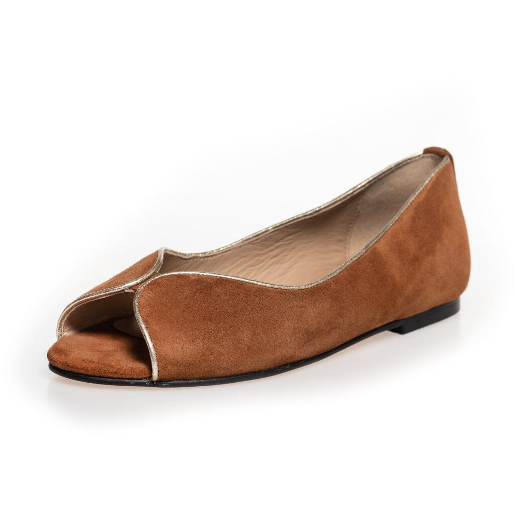 Copenhagen Shoes - Like A Melody-Suede CS8361 - 0241 - Cognac Ballerinaer 