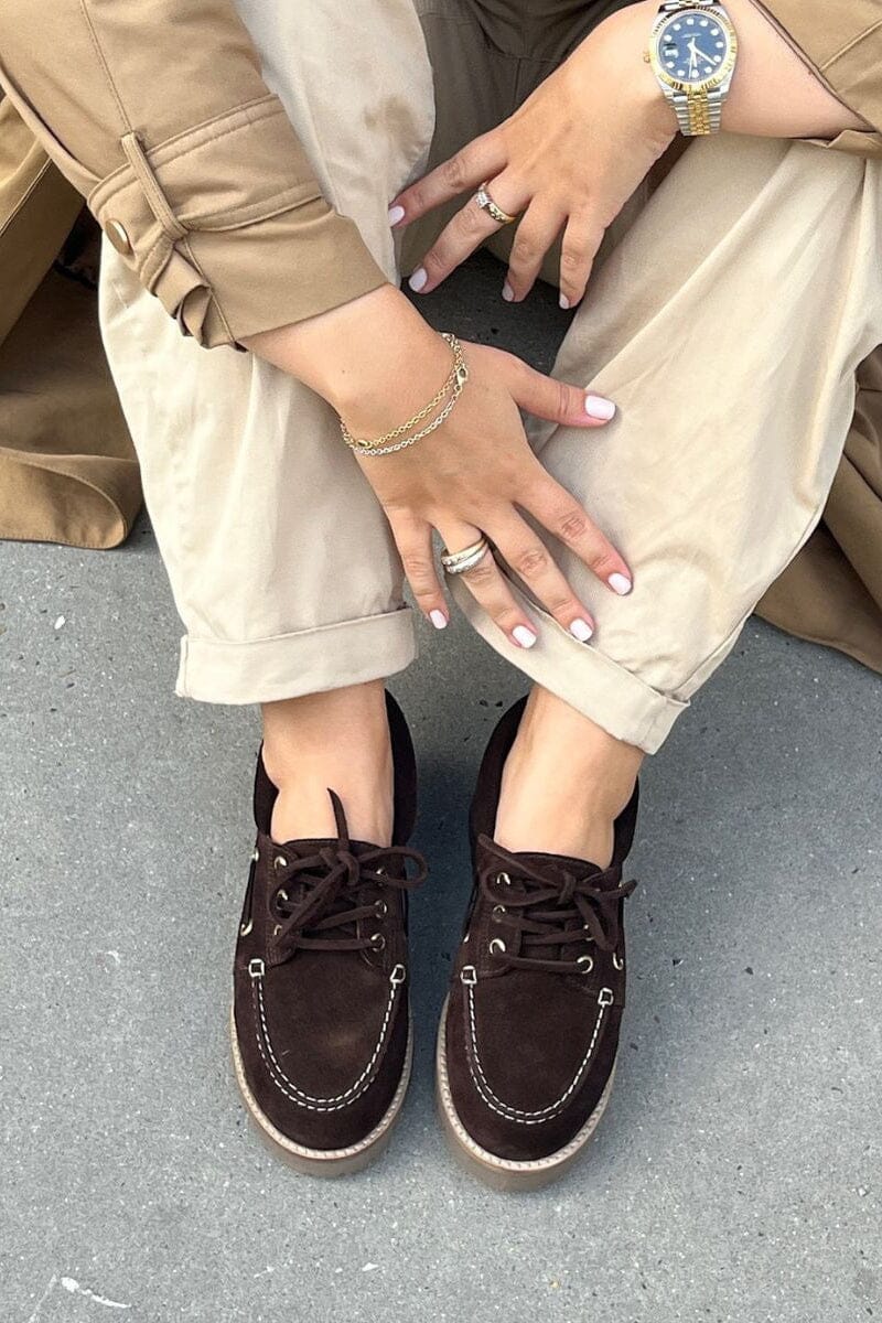 Copenhagen Shoes - The Walk Suede Cs8838 - 004 - Dark Brown Loafers 