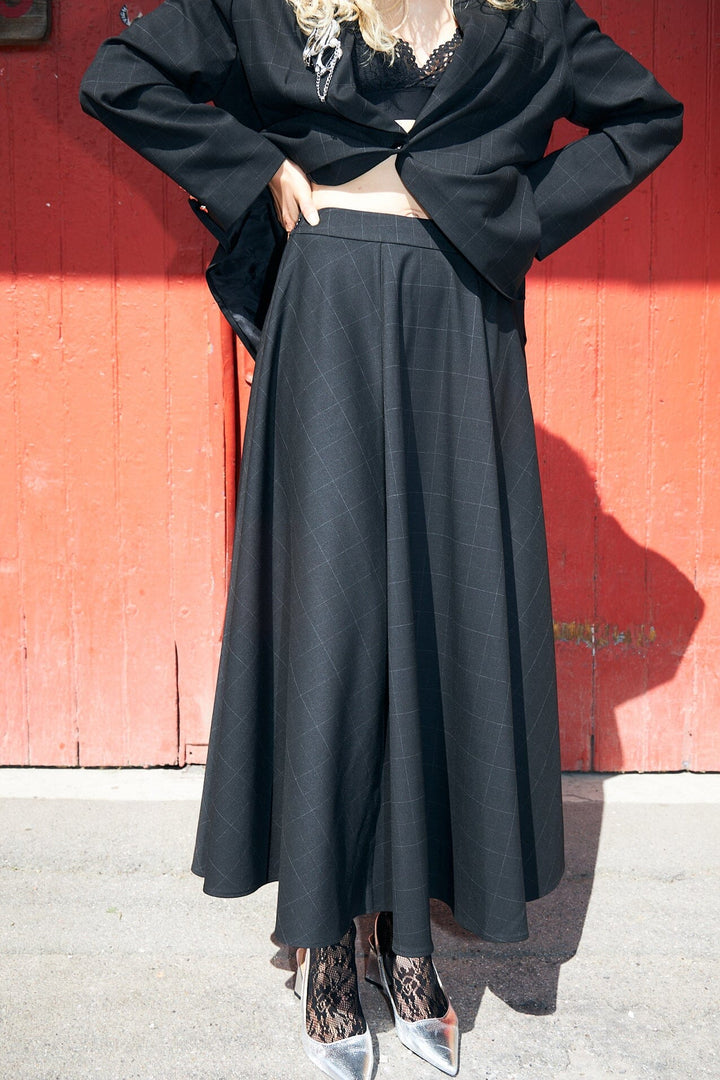 Cras - Aisha Skirt C740 - Dark Grey Check Nederdele 