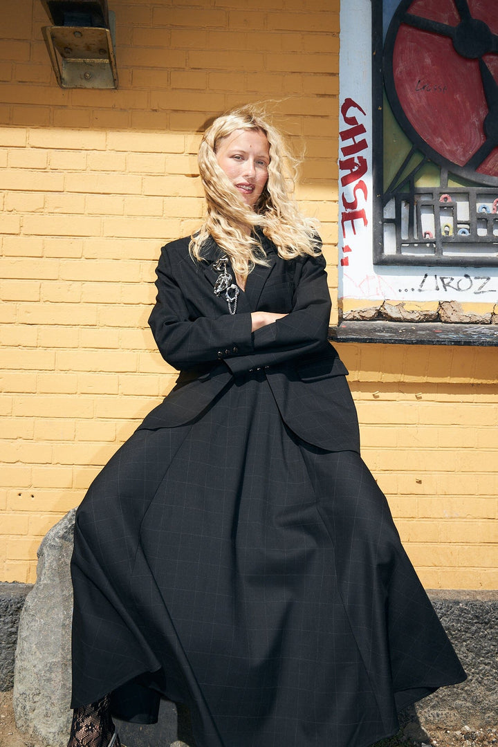 Cras - Aisha Skirt C740 - Dark Grey Check Nederdele 