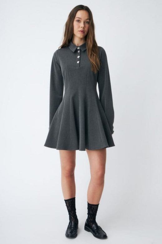 Cras - Polo Dress C584 - 9003 Grey Melange Kjoler 