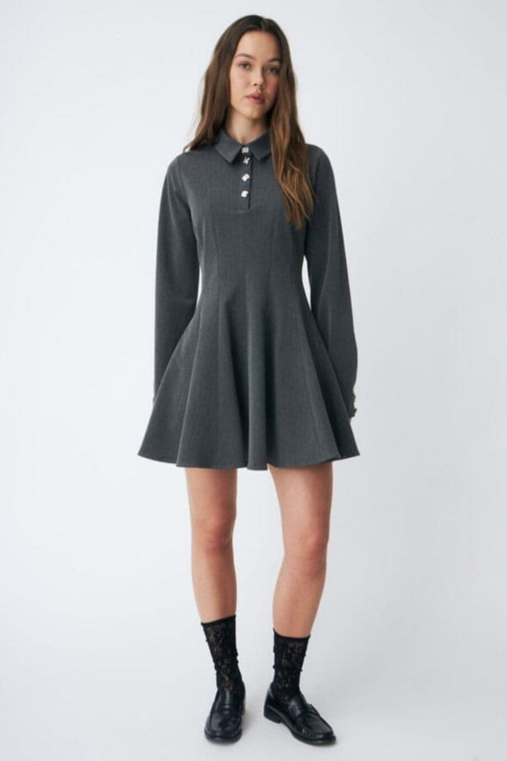 Cras - Polo Dress C584 - 9003 Grey Melange Kjoler 