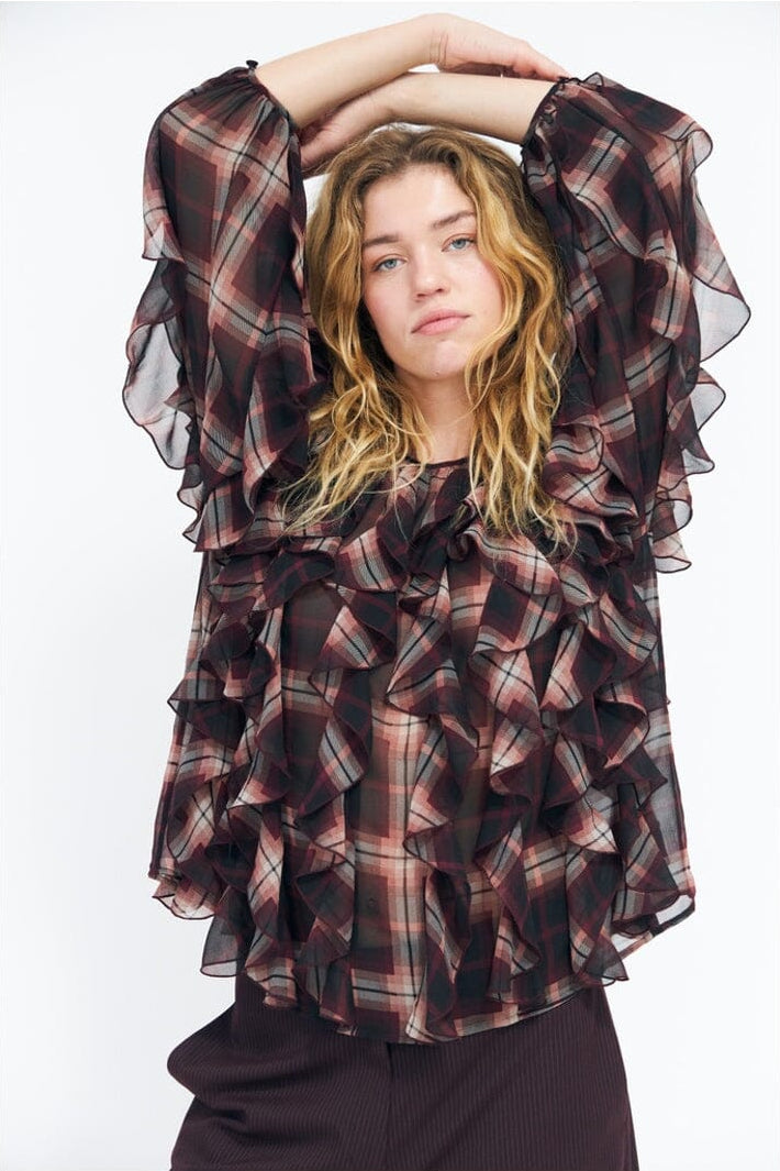 Cras - Rya Blouse C2402024 - Bordeaux Check