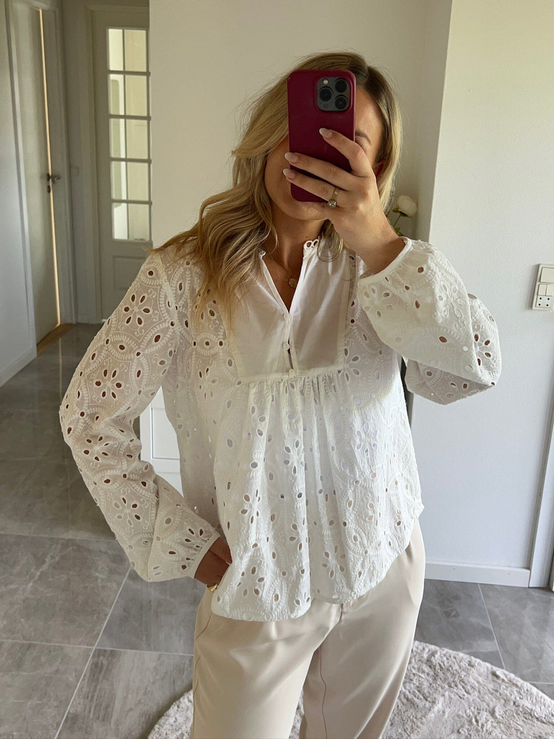 Dear Molly - Maybritt Blouse - White Bluser 