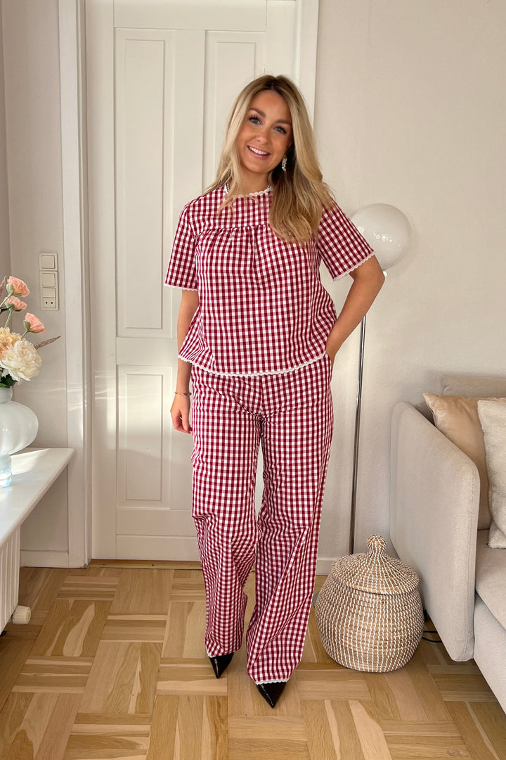 Dear Molly - Milk Top 164240B - Bordeaux And White 