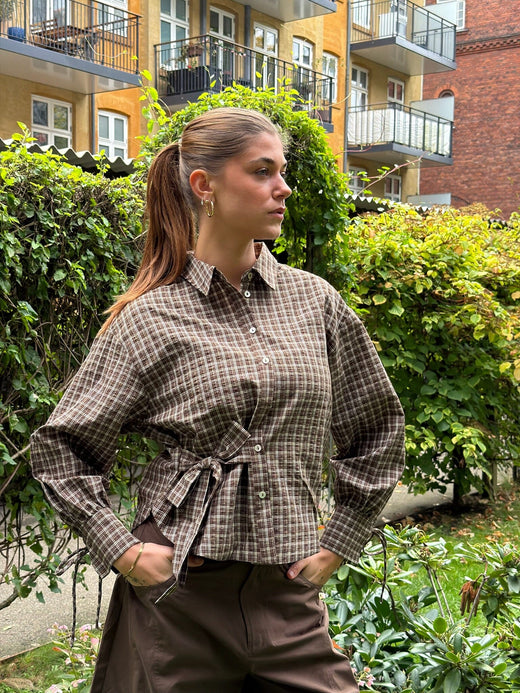 Dear Molly - Quilt Twist Shirt Ch171499b - Brown Check Skjorter 