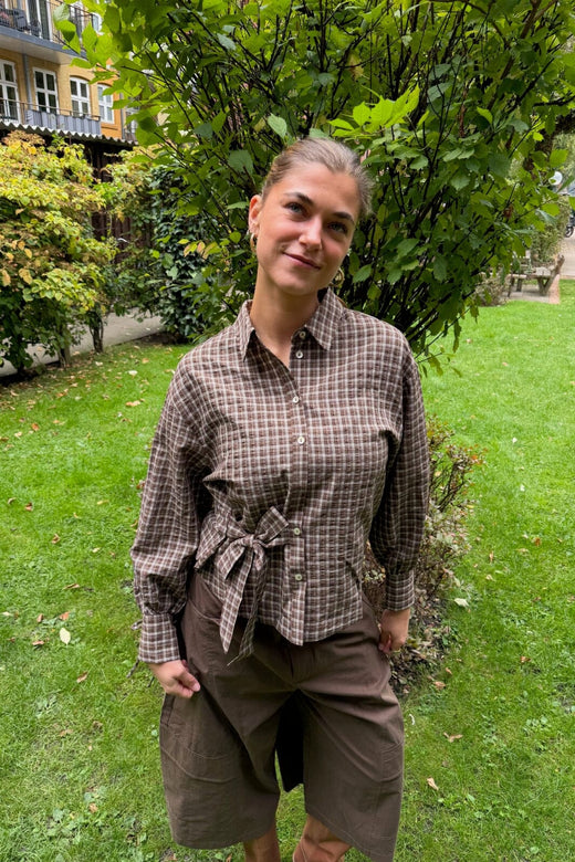 Dear Molly - Quilt Twist Shirt Ch171499b - Brown Check Skjorter 