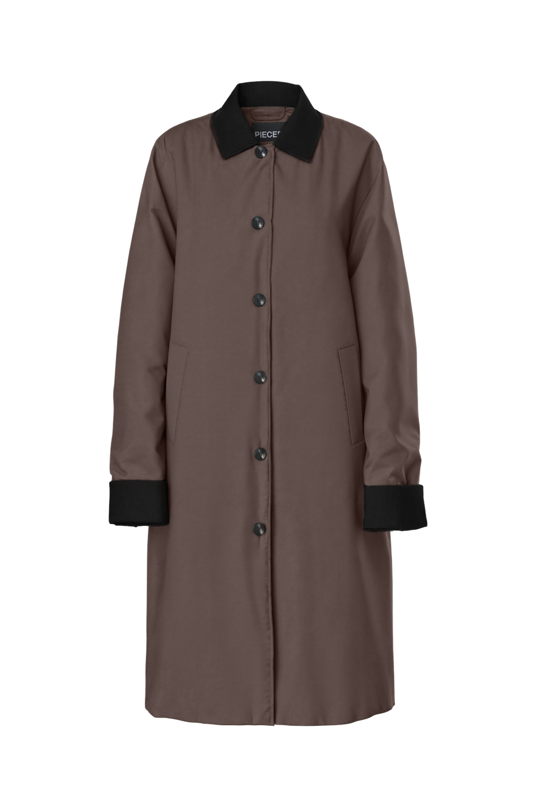 Pieces - Pcjorma Long Corduroy Jacket - 5099945 Coffee Quartz Black