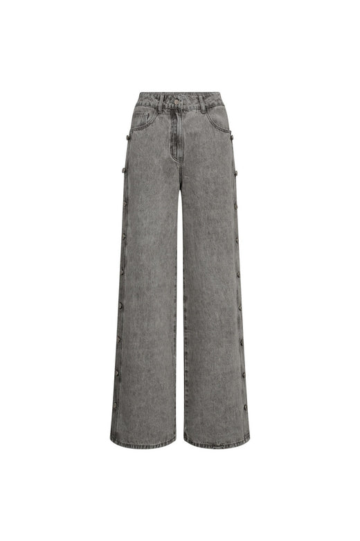 Haute L'Amitié - Side Panel Button Tall Jeans HL10329 - Light Grey