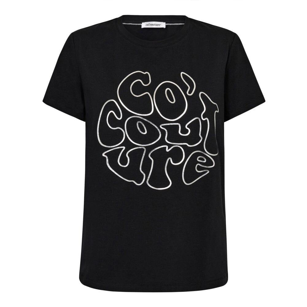Co´Couture - Co'Couturecc Foil Tee 33198 - 96 - Black T-shirts 