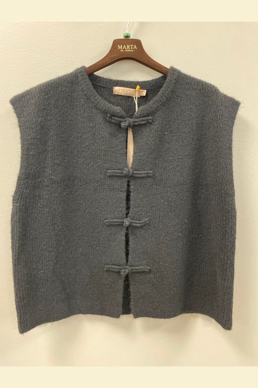 Marta Du Chateau - Mdccelestia Knit Vest 9980 - Black