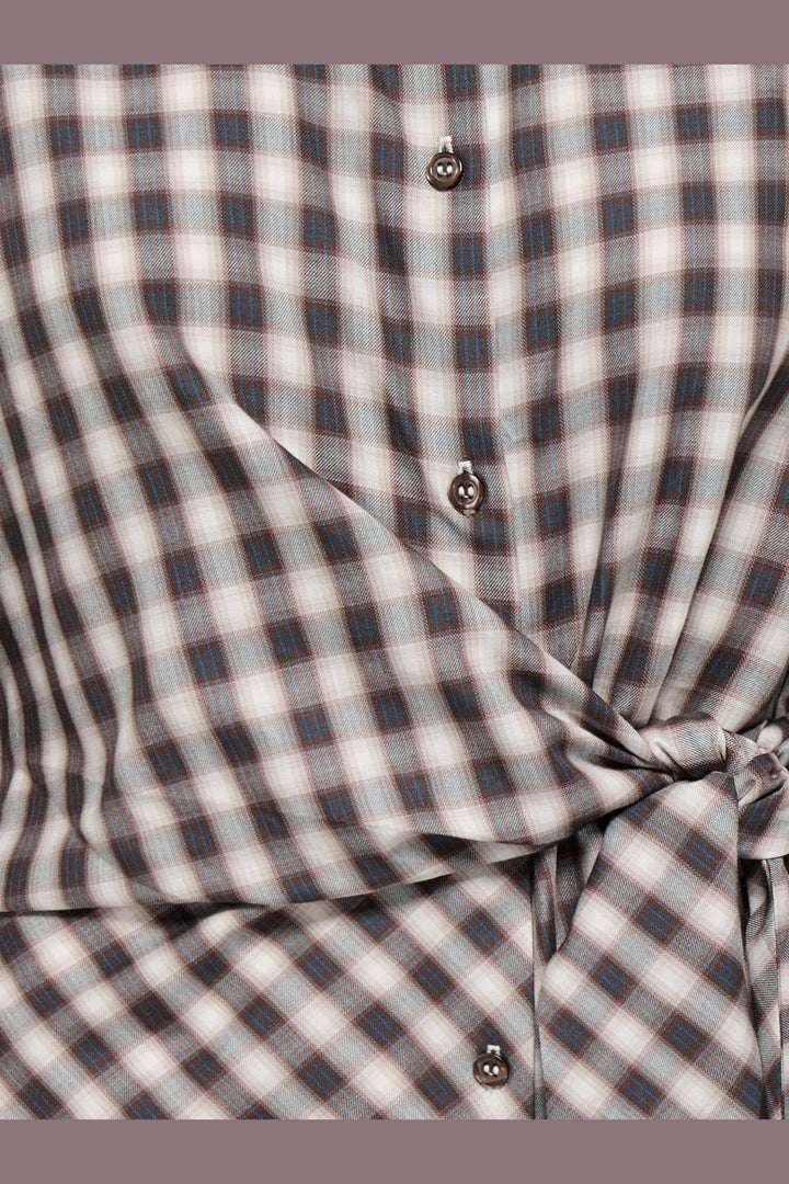 Only - Onlnola Ls Check Wrap Shirt - 5232776 Malt Ball White/Blue
