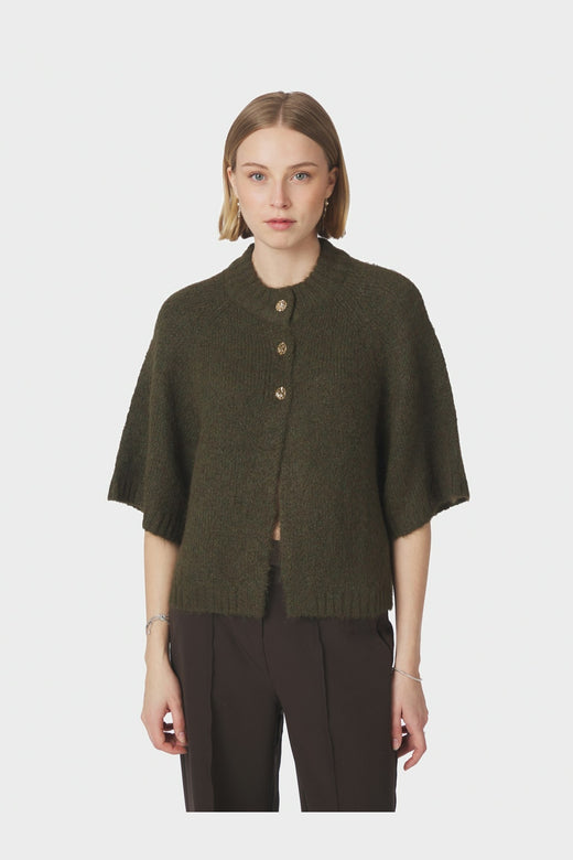 Neo Noir - Benuta Fluffy Knit Cardigan 165816 - 151 - Army