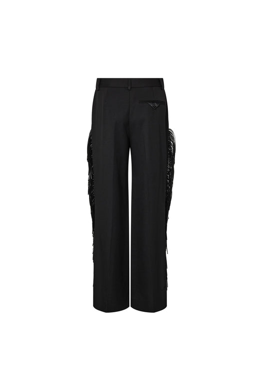 Haute L'Amitié - Premiere Fringe Plain Tall Pant HL10990 - Black