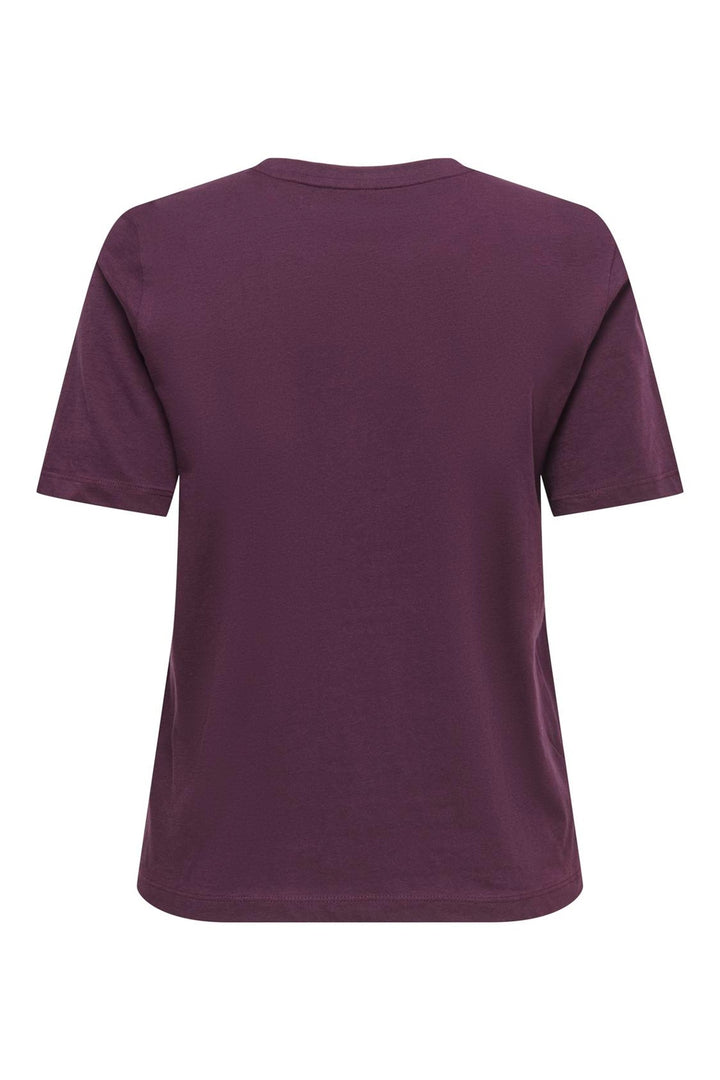 Only - Onlhappy S/S Emb Top - 5204456 Winetasting Pale Lilac Heart