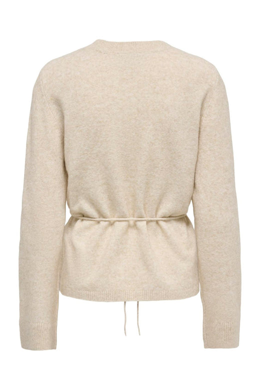 JDY - Jdyelsa Life L/S On Tie Waist Pullov Knt - 5104896 Oatmeal W. White Melange