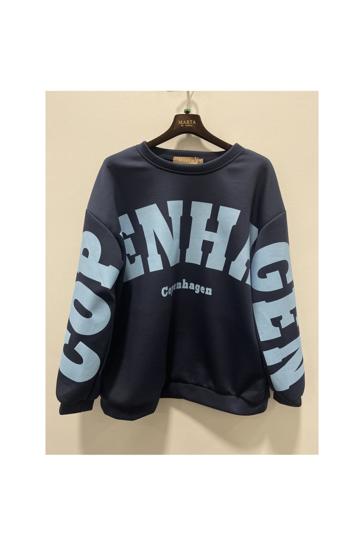 Marta Du Chateau - Mdchibiscus Sweatshirt 22659 - Navy/Sky