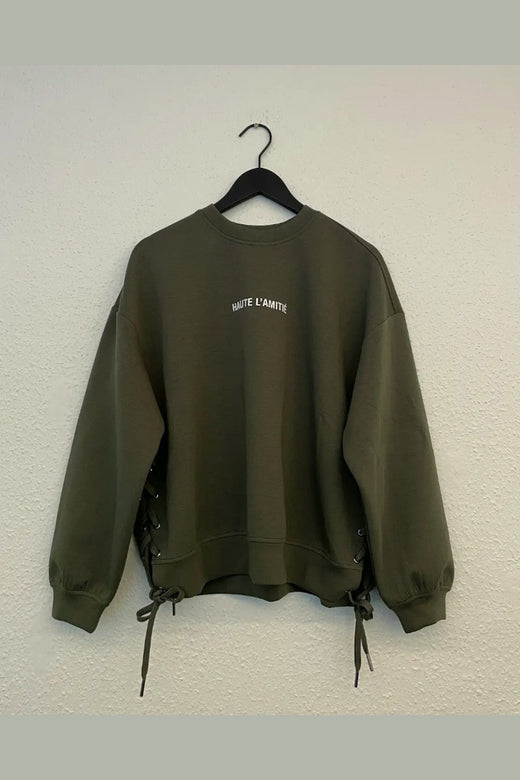 Haute L'Amitié - New Studio Tie Sweat HL10714 - Army