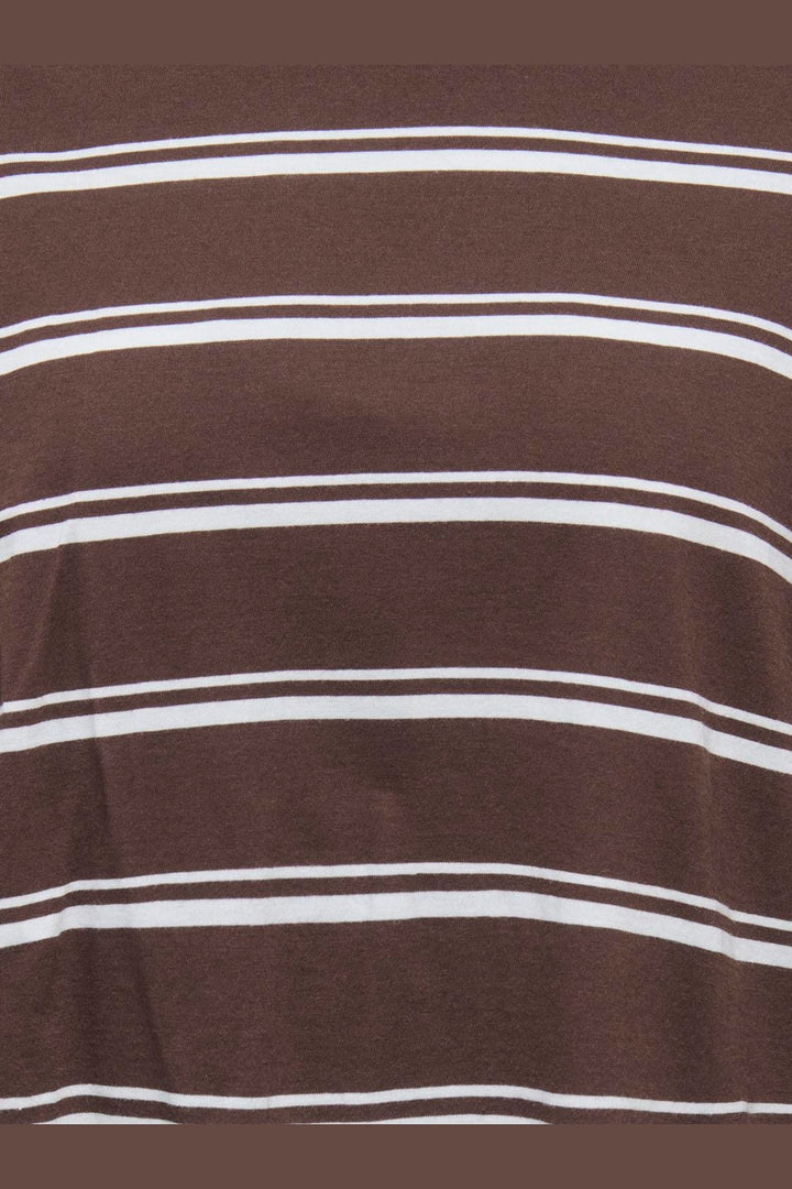 Only - Onlhappy L/S O-Neck Stripe Tee - 5203349 Coffee Bean Balled Blue Fie