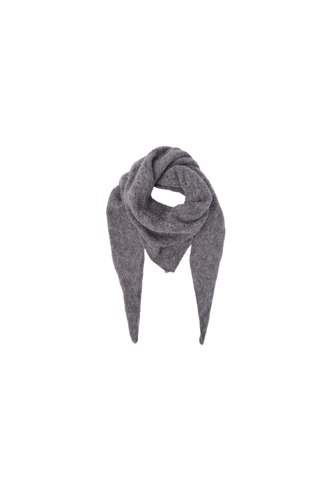 Black Colour - Bcdell Knitted Mini Scarf 208327 - Grey Melange