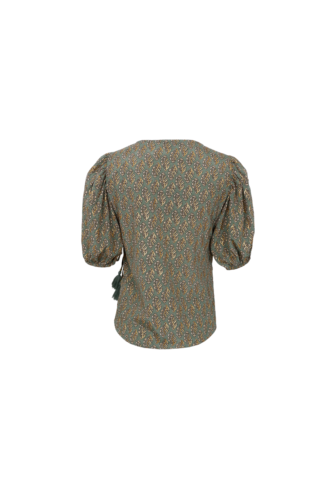 Black Colour - Bcluna Puff Sleeve Wrap Blouse 39175 - Olive Mist