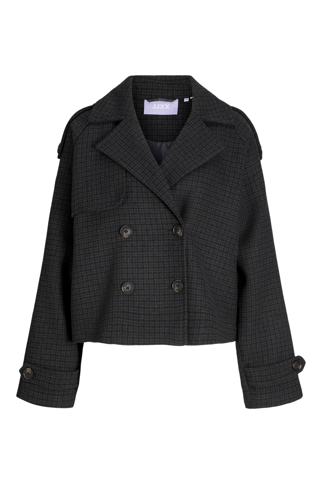 Jjxx - Jxelle Carlie Short Trenchcoat - 4773994 Dark Grey Melange Black/Bracken