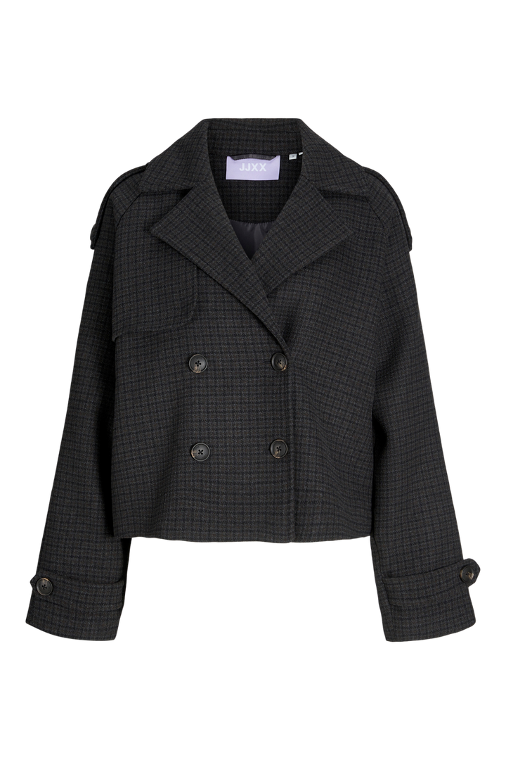 Jjxx - Jxelle Carlie Short Trenchcoat - 4773994 Dark Grey Melange Black/Bracken