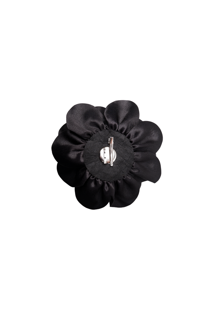 Black Colour - Bcsage Big Flower 2-In-1 Brooch 4486 - Black