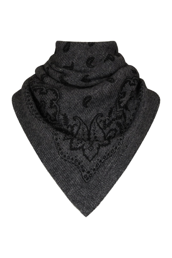 Neo Noir - Adelina Paisley Knit Scarf 169506 - 136 - Antracit Melange