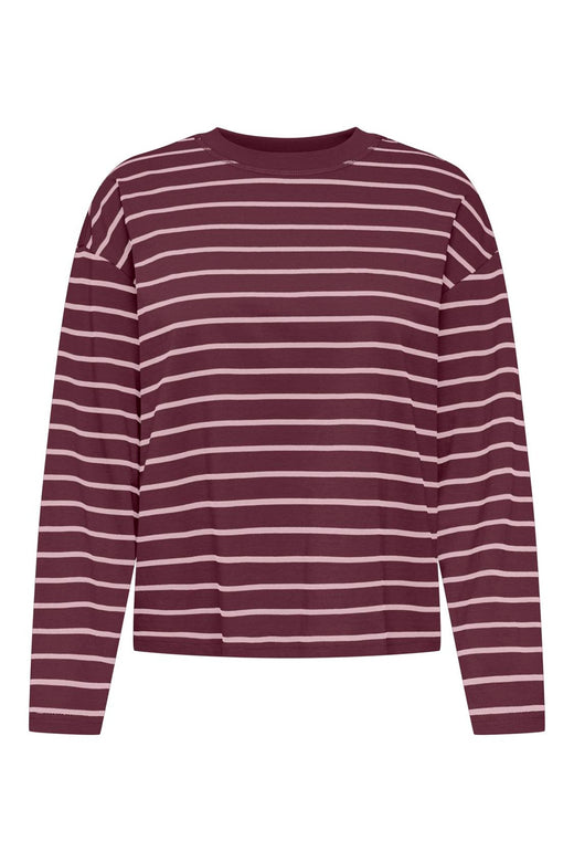 Only - Onlhappy L/S O-Neck Stripe Tee - 5203236 Fig Pale Lilac Lena