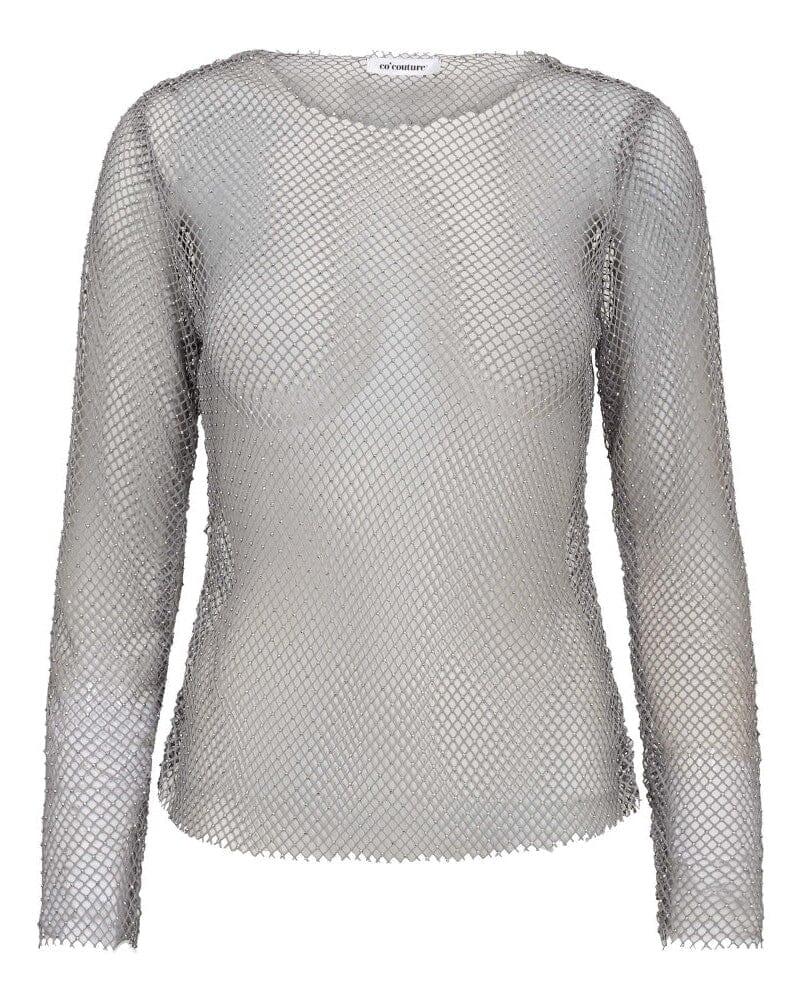Co´Couture - Krystalcc Net Blouse 32117 - 930 - Silver Bluser 