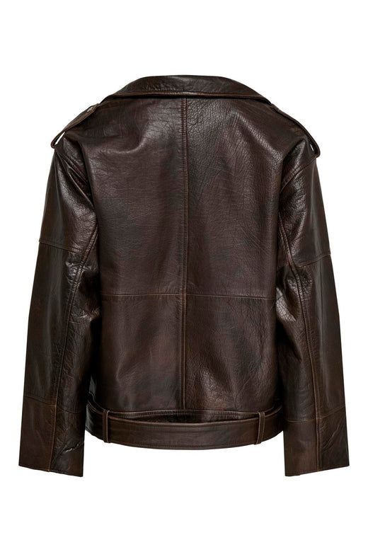 Only - Onlpetra Real Leather Biker - 5275663 Carafe Washed