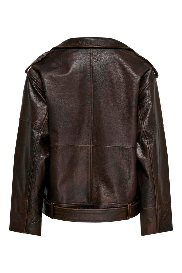 Only - Onlpetra Real Leather Biker - 5275663 Carafe Washed