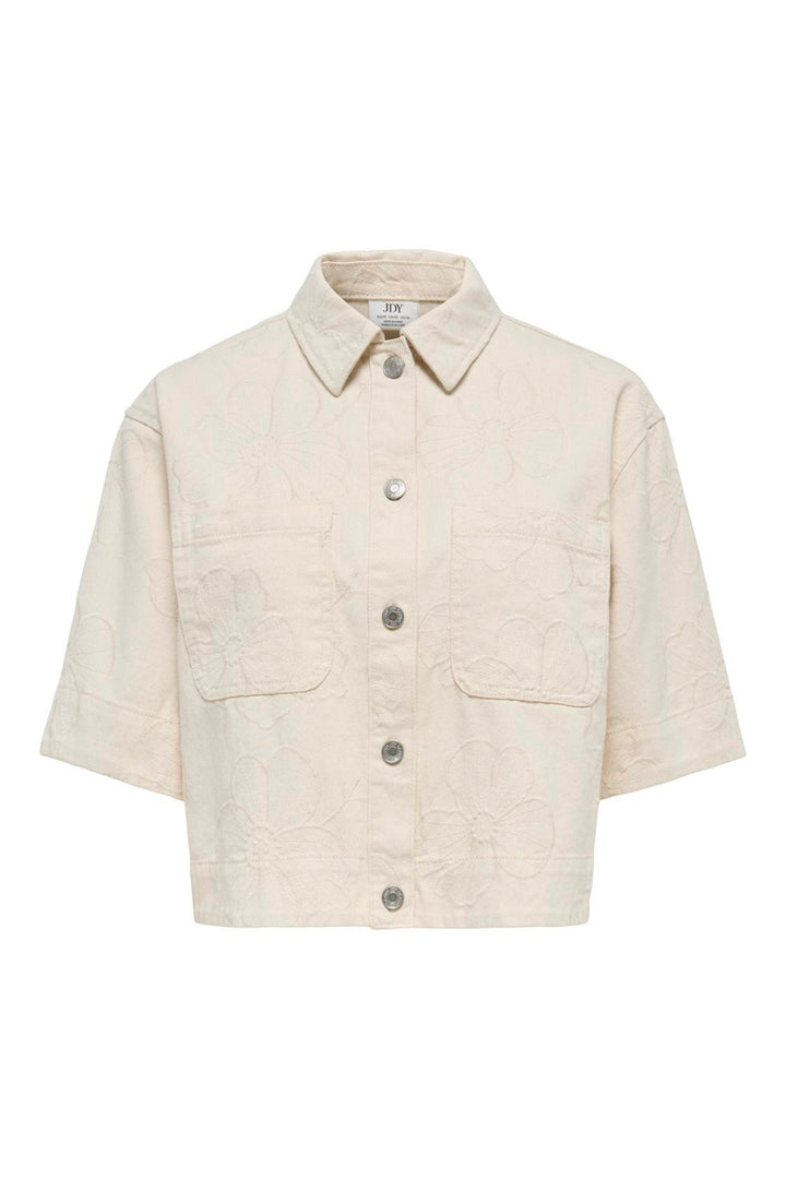 JDY - Jdyhavanna S/S Emb Shirt - 5140640 Ecru Embroidery