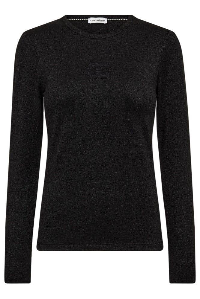 Co´Couture - Mannycc Lurex Emb L/S Tee 33210 - 96 - Black T-shirts 