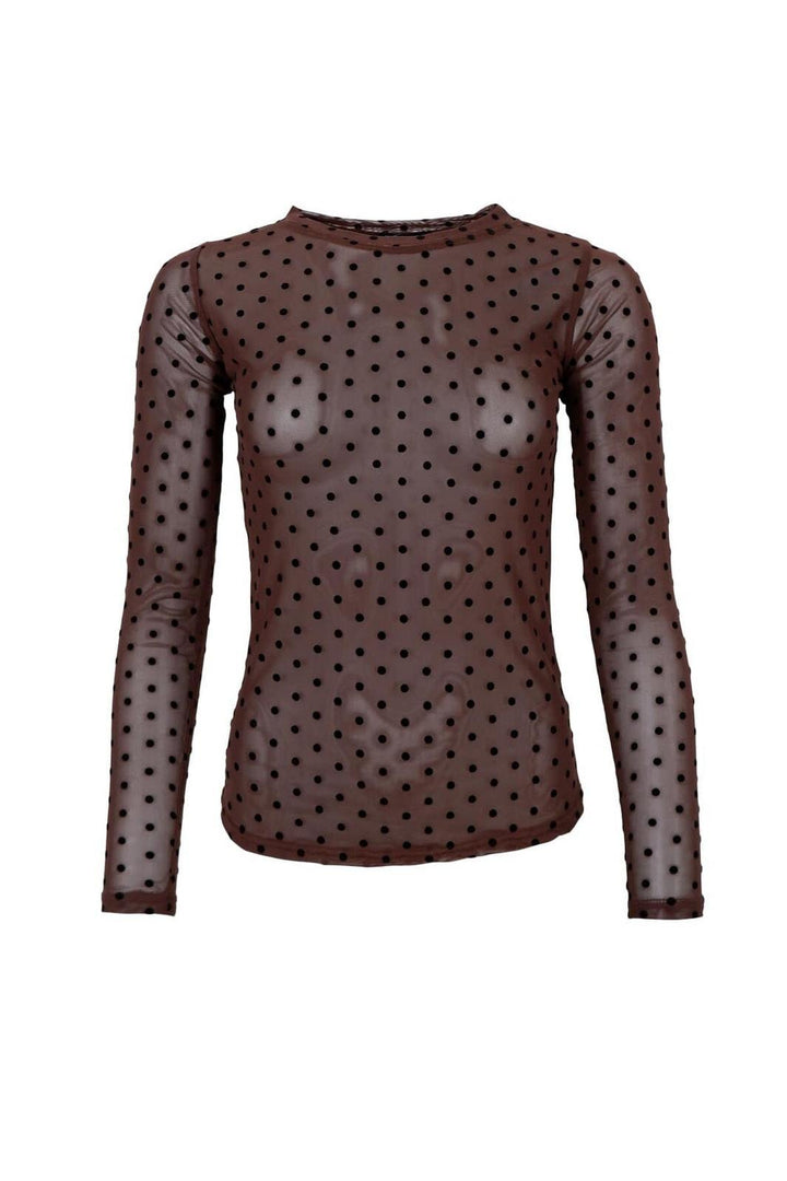 Black Colour - Bcjennie Dotted Mesh Blouse 40611 - Shirts - Coffee Bluser 