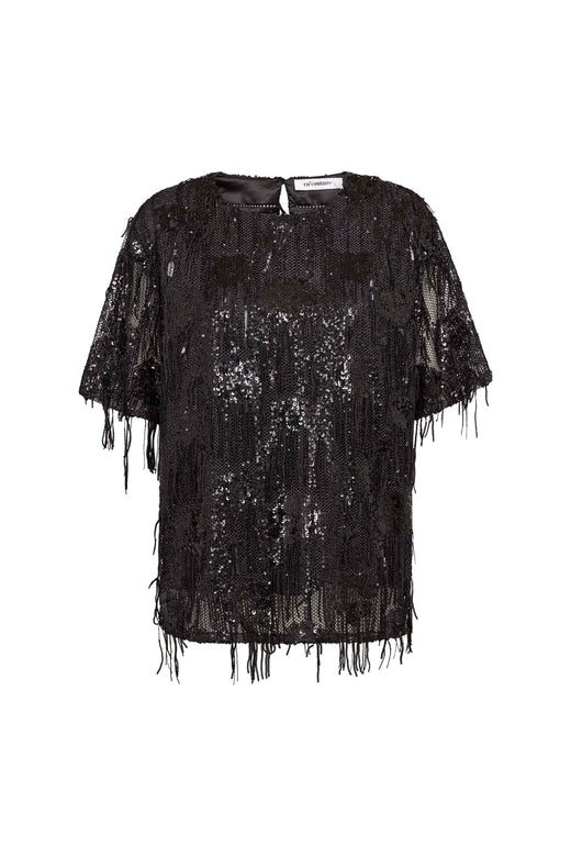 Co´Couture - Tyracc Sequin Ss Blouse 500535 - 65001 - Black