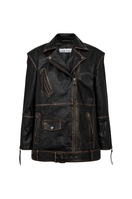 Haute L'Amitié - Leather Biker Wing Jacket HL10206 - Black