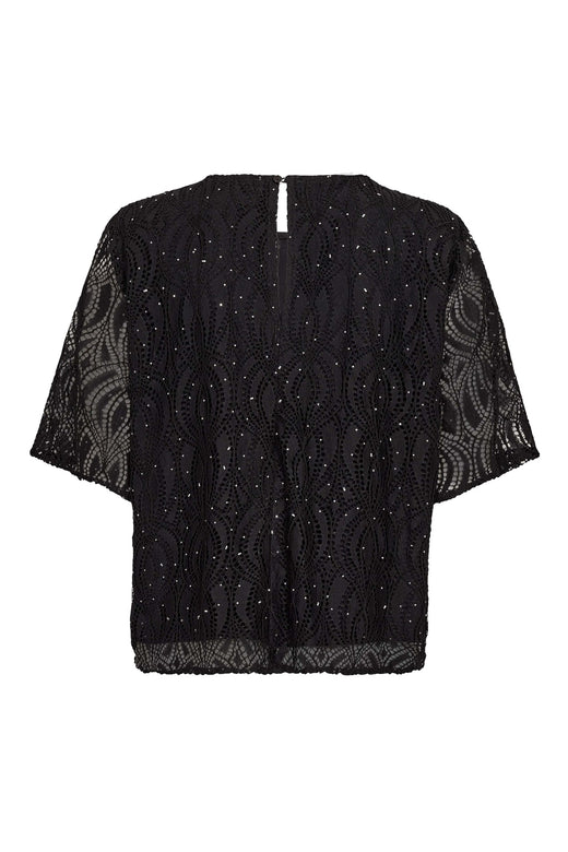 Co´Couture - Ericacc Stone Lace Ss Blouse 500446 - 65001 - Black