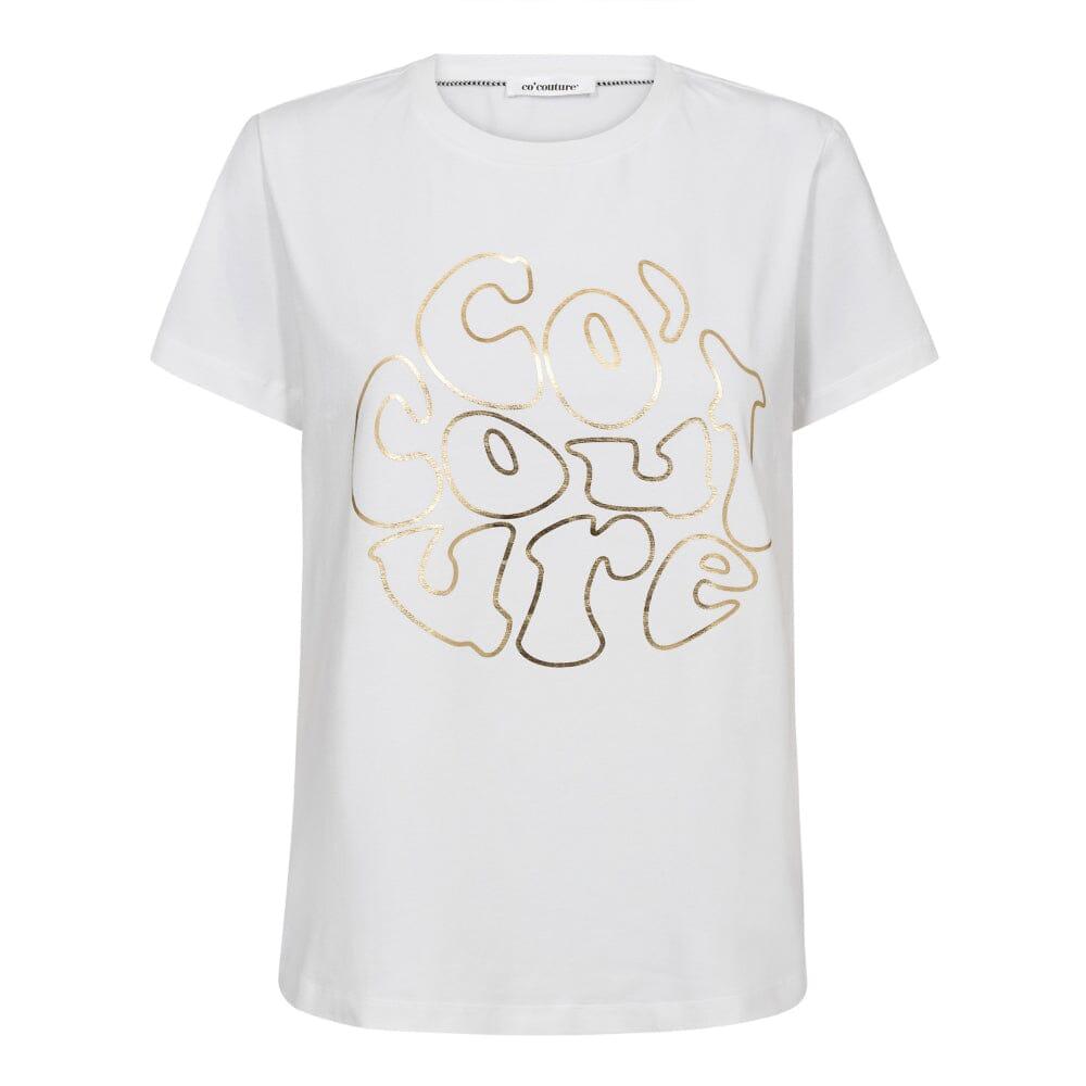 Co´Couture - Co'Couturecc Foil Tee 33198 - 44148 - White-Gold T-shirts 