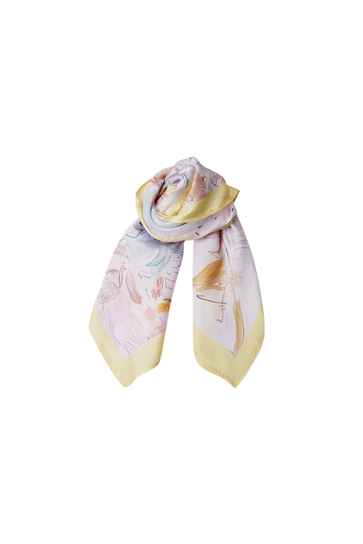 Black Colour - Bcpicnic Mini Scarf 3686 - Pastel Yellow