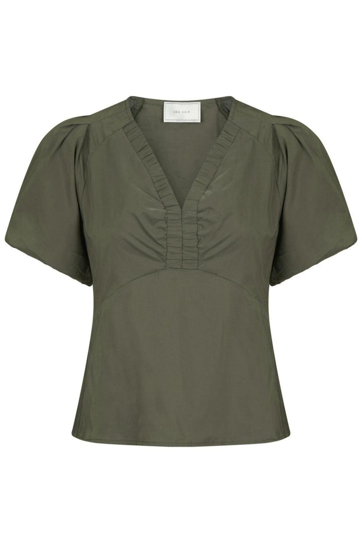 Neo Noir - Irina Poplin Blouse - Army T-shirts 
