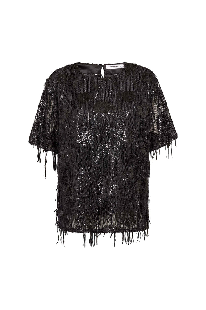 Co´Couture - Tyracc Sequin Ss Blouse 500535 - 65001 - Black