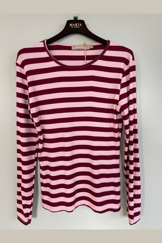 Marta Du Chateau - Mdcbegonia Ls Tee 7702 - Wino/Rosa Antique