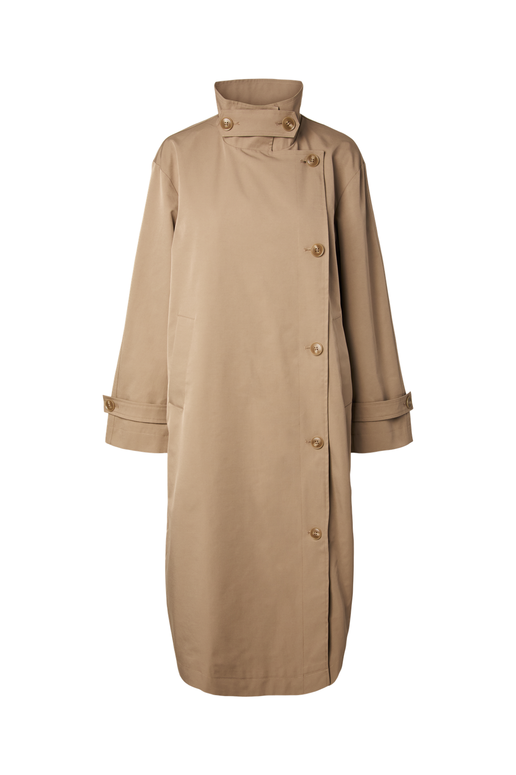 Pieces - Pcjorma High Neck Long Jacket - 5190901 Greige