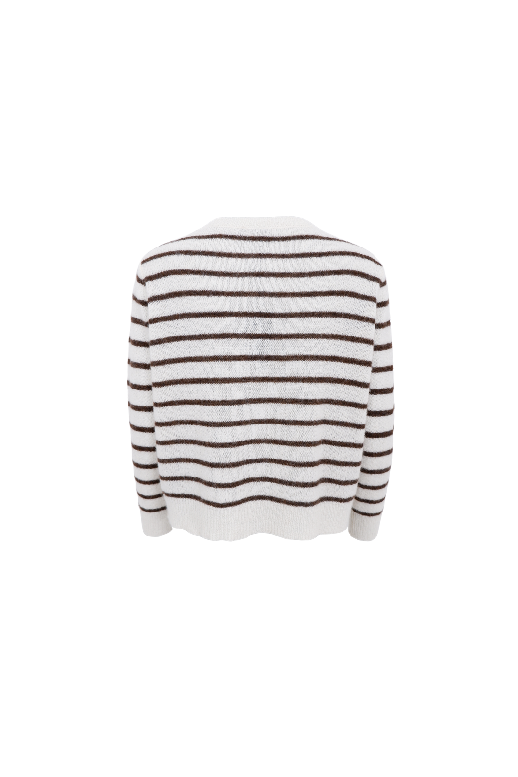 Black Colour - Bcdell Striped Knit Cardigan 1197 - Off White