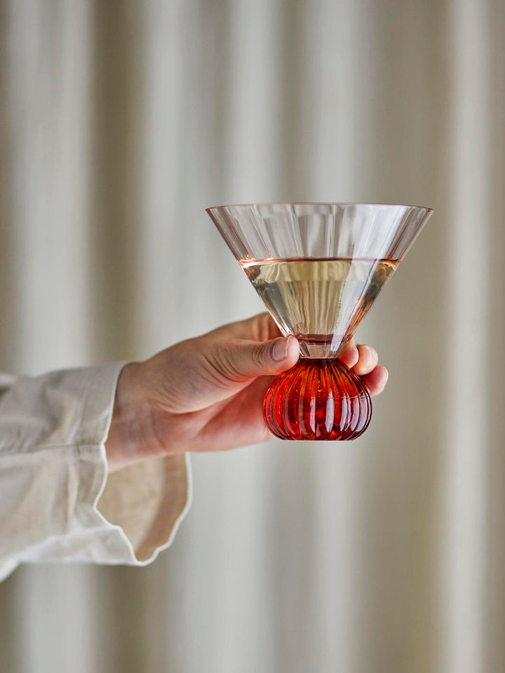 Bloomingville - Taurin Cocktailglas, Rosa, Glas 82072785 - Rose